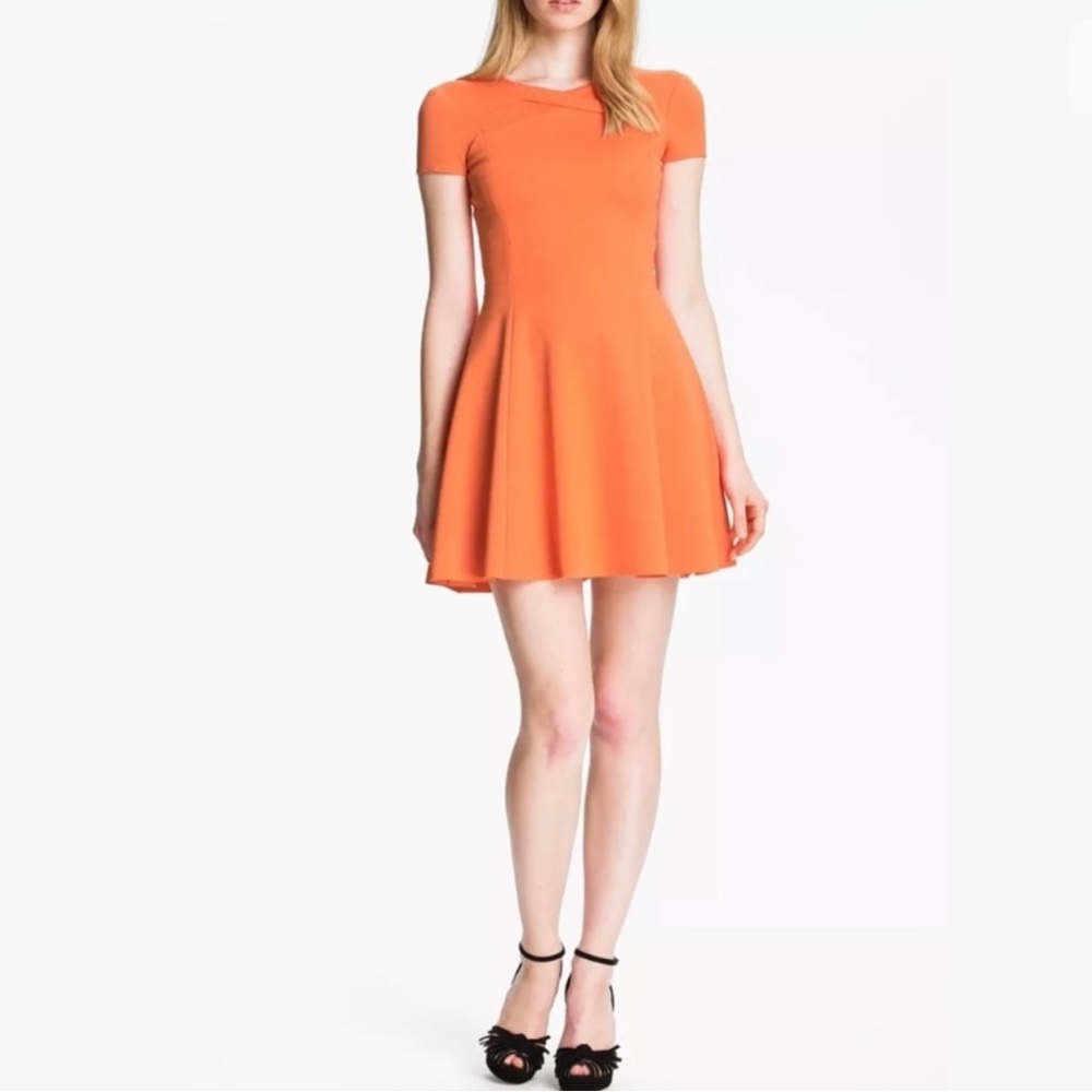 Halston Heritage Orange Mini Dress